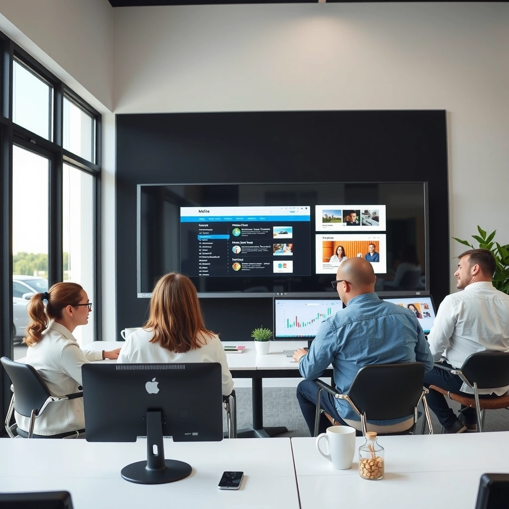 webgridx team collaborating on web design project