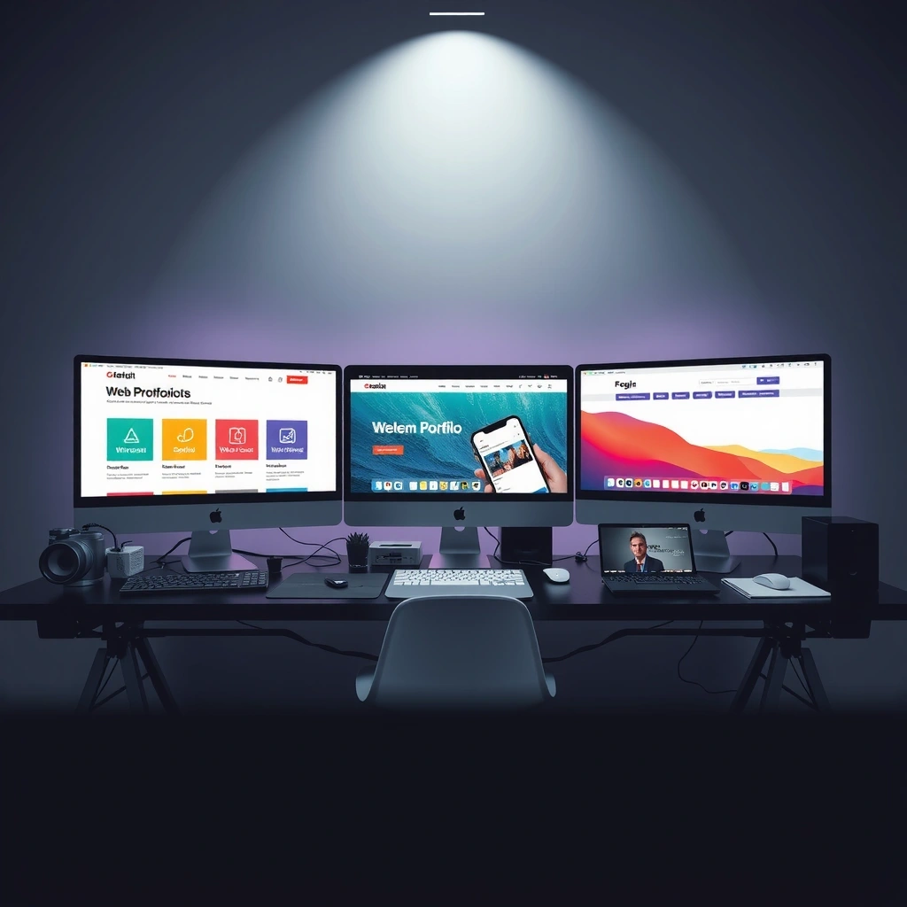 Portfolio showcase background